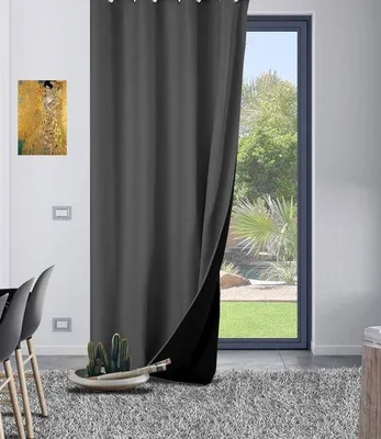 Produktbild von Home Style Fertiger Vorhang – Verdunkelung & Thermo – Mit Ösen – 140x260 cm – Grau