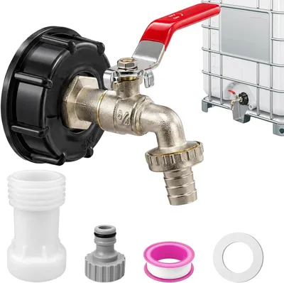 Produktbild von IBC Auslaufhahn, Gartenwasserhahn, 3/4 Zoll, 1000 Liter, für Wassertanks