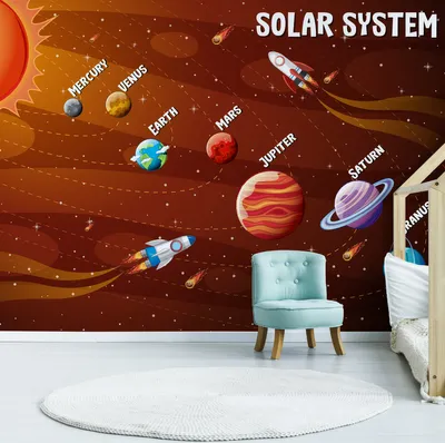 Produktbild von Muralo XXL Selbstklebende FOTOTAPETE PLANETEN auf Englisch Orbits 3D Effekt (B) 270 cm x (H) 180 cm Tapete Wandtapete WOHNZIMMER SCHLAFZIMMER 4457