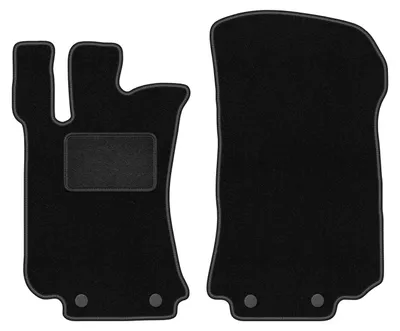 Image de Tapis de sol avant velours sur-mesure pour Mercedes R251 / V251 (2005-2013, 7 personnes) noir, jeu 2 pièces, fixations - STANDRAD