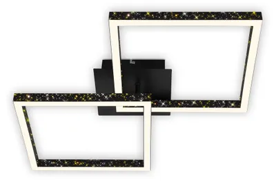 Produktbild von Briloner Leuchten FRAME - Wand-& Deckenleuchte - 3751015 - Glitzereffekt durch Laserlochoptik - Stufenweise dimmbar - Schwenkbar - Memoryfunktion - 52 x 52 x 9,5 cm