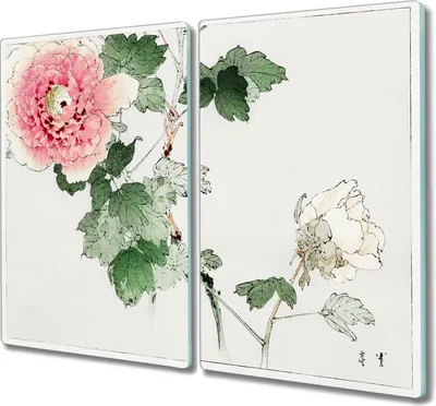 Produktbild von Coloray Küchenbrett Kochplattenabdeckung Hackbrett Schneidebrett Herdabdeckplatte 2x30x52 cm - Blumenblätter Blumen