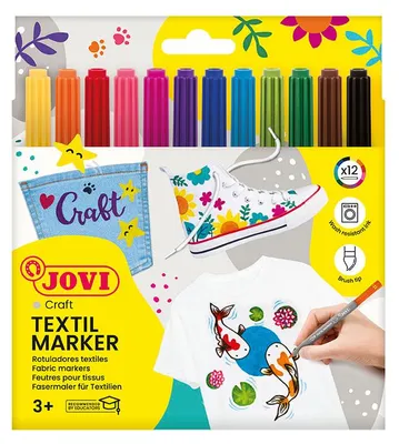 Obrázok produktu pre JOVI Jovidtil fixky na textil so štetcovým hrotom 12 ks