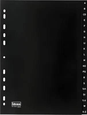 Produktbild von Idena Register A4, A-Z 20-tlg. schwarz, 120µ