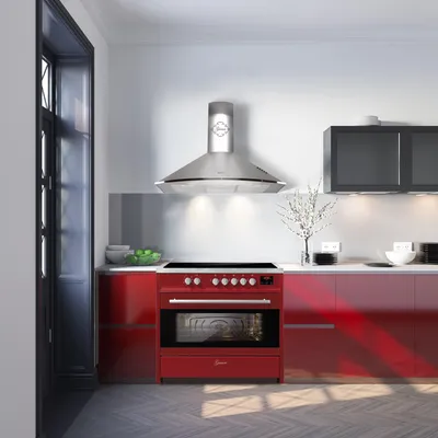 Produktbild von GURARI Induktions-Standherd E 913 R+GCH C 046 IS 9, Range Cooker 90 cm/ Elektro Standherd +Dunstabzugshaube 90 cm