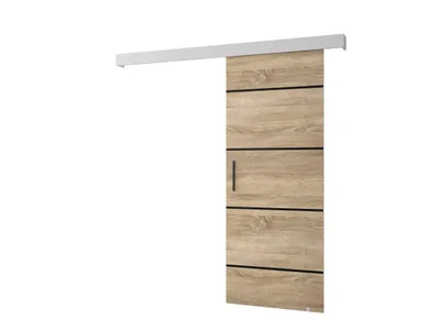 Obrázok produktu pre MOB, Posuvné dvere - 90 cm - Sharlene IV (dub sonoma + biela matná + čierna)