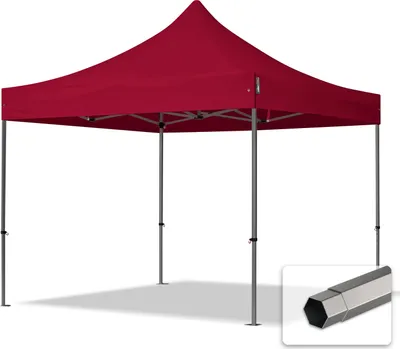 Produktbild von TOOLPORT 3x3m Stahl Faltpavillon, ohne Seitenteile, rot