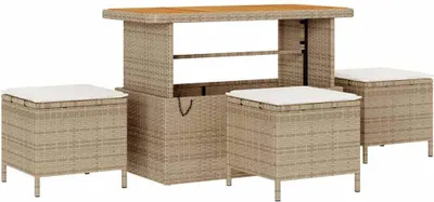 Image de Ensemble de salle à manger pour jardin Beige polyrotin