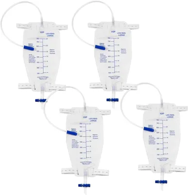 Produktbild von Urinbeutel 750 ml, 4 Stück, Antirefluxfolie, steril, für Heimgebrauch