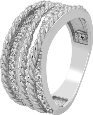 Produktbild von 925/- Echt Silber Damenring "Elysian", rhodiniert