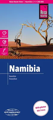 Zdjęcie produktu dla Mapa Namibii, odporna na rozdarcia i wodoodporna