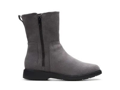 Obrázok produktu pre Clarks Un Elda Mid dámske čižmy sivé kožené zateplené nepremokavé Clarks Un Elda Mid dámske čižmy sivé kožené zateplené nepremokavé 39,5