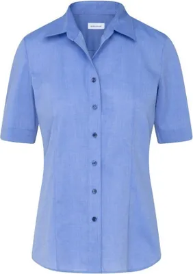 Produktbild von Seidensticker CITY-BLUSE Damen Kurzarm Kent Regular Mittelblau 38