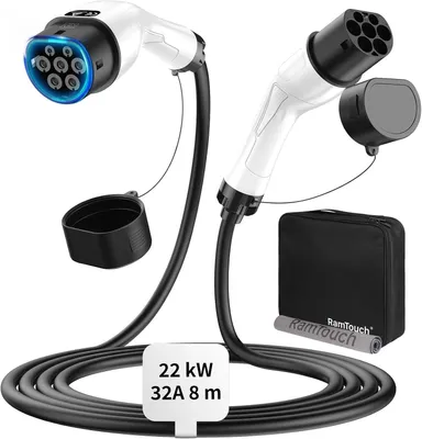 Obrázek produktu pro Nabíjecí kabel typu 2 (22 kW, 8 metrů, 32A, třífázový, režim 3)
