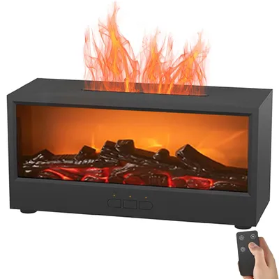 Productafbeelding van Open haard etherische olie diffuser, open haard vlam geurverspreider, 7 kleuren lichten mistluchtbevochtiger met LED, waterloze auto-off & timer met a