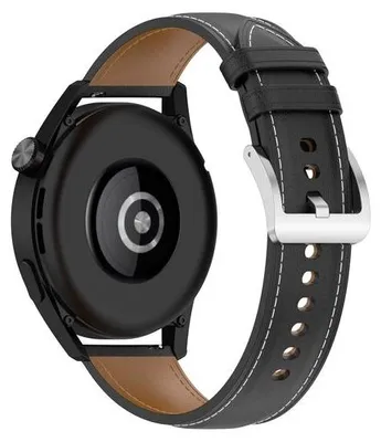Produktbild von By Qubix passend für Garmin Venu 4 - 45 mm - Luxus-Lederarmband - Schwarz