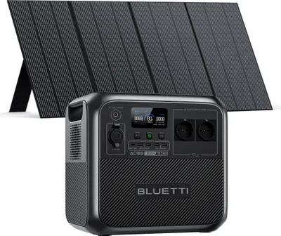 Produktbild von BLUETTI solární generátor AC180 s PV350 solárním panelem v ceně, 1152Wh přenosná elektrárna s 2 1800W  AC zásuvky pro kempování