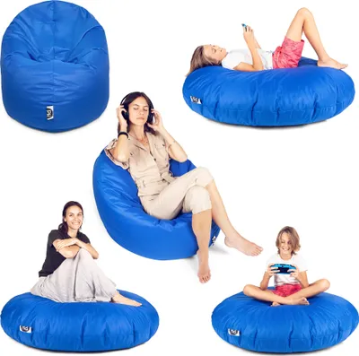 Produktbild von Sit&Joy Sitzsack 2 in 1 Sitzkissen Bodenkissen für Erwachsene & Kinder - Gaming mit Füllung Kissen Sessel BeanBag in 3 Größen und 27 Farben erhältlich mit Reißverschluss (Ø 100cm)