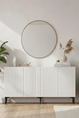 Produktbild von Skye Decor, Hochwertiger Konsolentisch, Weiß, 180 cm, 100% Melamin, 3-teilig