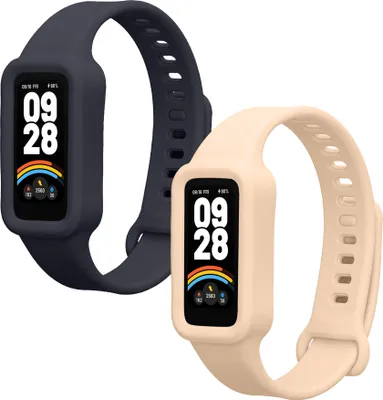 Produktbild von kwmobile 2x Uhrenarmband für Xiaomi Redmi Band 3 / Smart Band 9 Active Armband - Fitnesstracker Band Set aus TPU Silikon - Ersatzarmband Smartwatch -