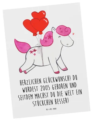 Produktbild von Mr. & Mrs. Panda Postkarte 2005 Geburtstag - Weiß - Geschenk, einzelkarte, Grußkarte, Geburtstagsgeschenk, Feier, Leben feiern, Glückwunsch, Jubilar, Ansichtskarten