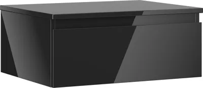 Obrázek produktu pro Mexen Orio koupelnová skříňka pod umyvadlo 60 cm s deskou, 1 zásuvka, černý lesk - 91A10-06023-1-BFC70
