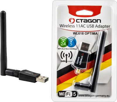 Produktbild von Octagon WL618 Optima 600Mbits Dual WiFi Wlan Stick HD Receiver PVR Ready