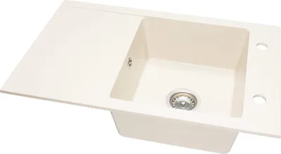 Produktbild von Granit Spüle + Siphon Küchenspüle DG019 77x48cm viele Farbvarianten Jasmin