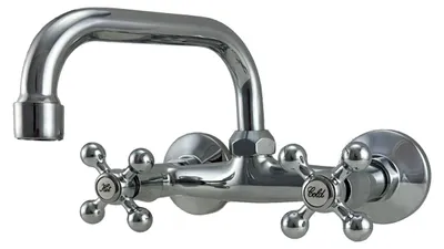 Produktbild von AquaTrimo Vivaldi klassieke keuken muurkraan boven uitloop chroom 21VV7066CM