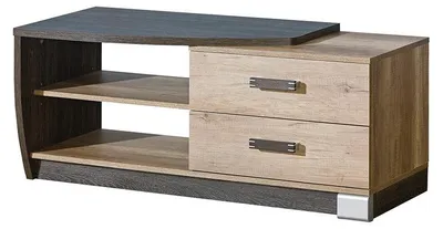 Produktbild von Masseno TV-Schrank PALMERO 120 cm Fernsehschrank mit 2 Schubladen TV-Lowboard für Wohnzimmer Modern 120x46x50,5 cm Braun / Eichefarben