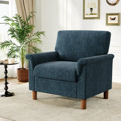 Productafbeelding van Dyonery Moderne fauteuil voor de woonkamer, chenille fauteuil met bekleding, gestoffeerd