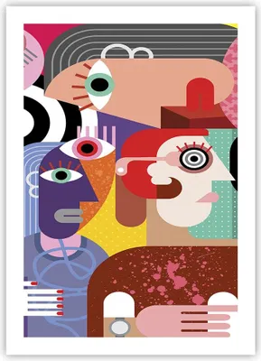 Produktbild von Poster - Poster ohne Rahmen - Abstraktion modern - 50x70 cm - Wand Bild - Wanddeko - Wandbilder - Kunstposter - Wandposter - Bilder - Kunstdruck - Wanddekoration - Wandbild - P2XPA50x70-3624