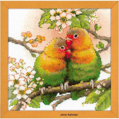 Produktbild von Riolis Kreuzstichpackung "Lovebirds", Zählmuster