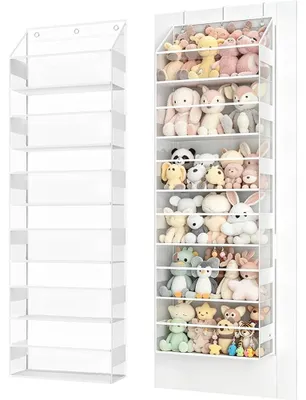 Obrázek produktu pro Omgoods – Organizér na zavěšení se 6 policemi a 3 háčky pro hračky