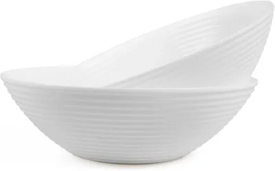 Zdjęcie produktu dla Miska do sałatek 1,6 l, zestaw 2 szt., szkło opalowe, biała, 24,13 cm, do sałatek