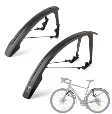 Productafbeelding van Fietsspatbordenset voor racefiets & gravelbike, 700C/28 inch, montage zonder gereedschap