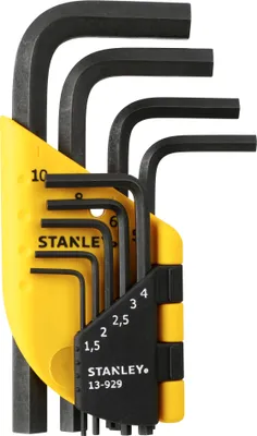 Produktbild von STANLEY Stiftschlüssel-Set 9-teilig 1,5-2-2,5-3-4-5-6-8-10mm kurz Silizium-Stahl