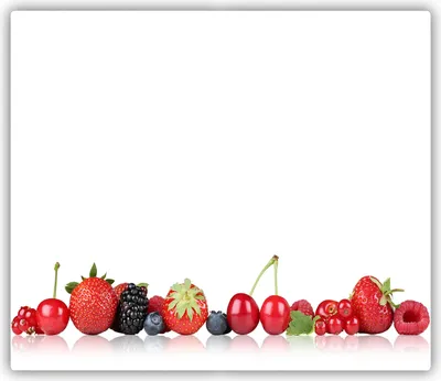 Produktbild von Tulup Glas Herdabdeckplatte Glaskeramikkochfeld-Abdeckung Spritzschutz Glasabdeckplatte Kochplattenabdeckung und Schneidebrett - Einteilig - 60x52 cm Früchte in Reihe