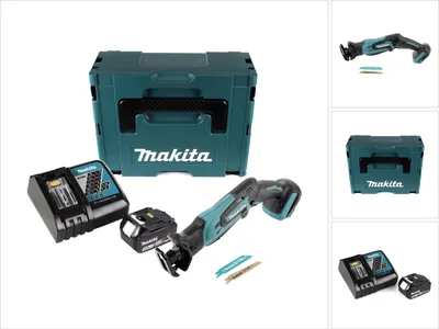 Zdjęcie produktu dla Akumulatorowa pilarka szablasta Makita DJR 183 RT1J 18V + 1x akumulator 5.0Ah + ładowarka + Makpac