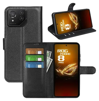 Image de Étui pour smartphone Asus ROG Phone 8 / 8 Pro, noir, en simili cuir, type livre