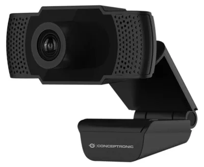 Produktbild von Conceptronic AMDIS 1080P Full HD-Webcam mit Mikrofon, 2 MP, 1920 x 1080 Pixel, Full HD, 30 fps, 1280x720@30fps, 1920x1080@30fps, M-JPEG, YUV