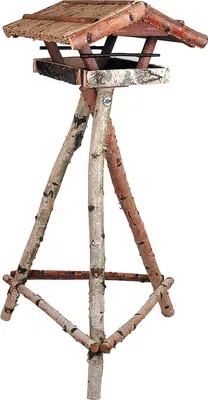 Artikelbild 2 von 'Vogelhaus Rustikal mit Birkenständer' aus der Kategorie Vogelhäuser