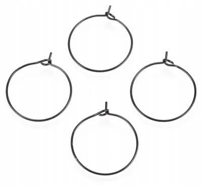 Image de MIXFORM Boucles d'oreilles anneau acier chirurgical, noir