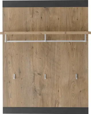 Produktbild von LIVOJO I11 Garderobe Flur Garderobenpaneel mit Garderobenstange 80 x 107 x 25 cm Kastanie & Fresko