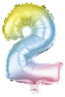 Produktbild von Folienballon Zahl 2 bunt 100 cm