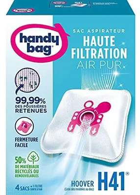 Produktbild von Handy Bag H41, Staubbeutel, Zylinder-Vakuum, Weiß, Hoover, Box, 4 Stück(e)