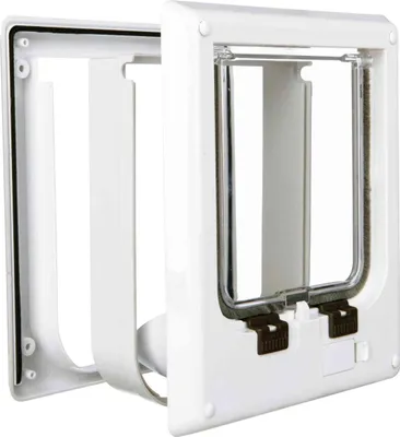Produktbild von TRIXIE 4-Wege Freilauftür, elektromagnetisch - weiß - 21,1 × 24,4 cm