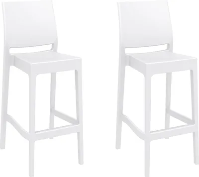Produktbild von TPFLiving 2er Set Barhocker Maybrit Kunststoff Weiß