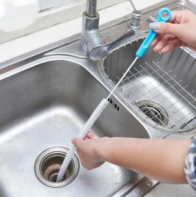 Produktbild von Jumadas – Beseitigen Sie verstopfte Abflussrohre | Entriegelungsfeder | Wiederverwendbar | Spülbeckenbürste | Filter ablassen | Kanalquelle | Für Küche und Bad | Blau und Weiß