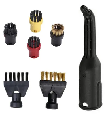 Image de Ensemble de 7 pièces comprenant des brosses et des buses vapeur pour nettoyeur vapeur